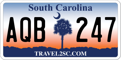 SC license plate AQB247