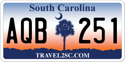 SC license plate AQB251