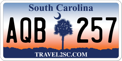 SC license plate AQB257