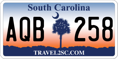 SC license plate AQB258