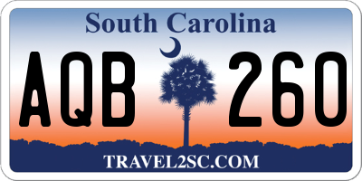 SC license plate AQB260