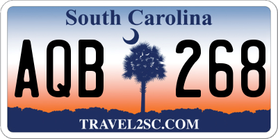 SC license plate AQB268