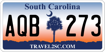 SC license plate AQB273