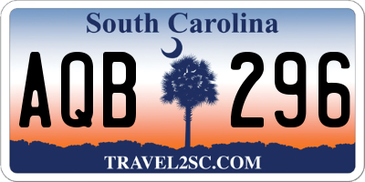 SC license plate AQB296