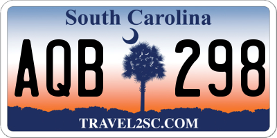 SC license plate AQB298