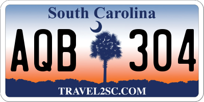 SC license plate AQB304