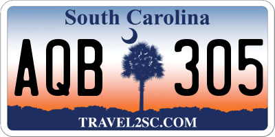 SC license plate AQB305