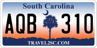 SC license plate AQB310