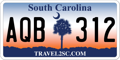 SC license plate AQB312