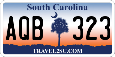 SC license plate AQB323
