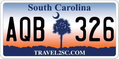 SC license plate AQB326