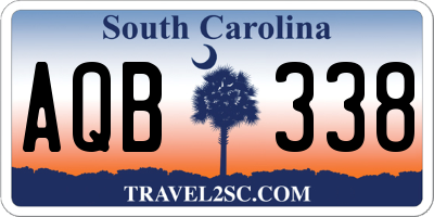 SC license plate AQB338