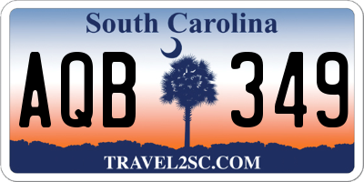 SC license plate AQB349