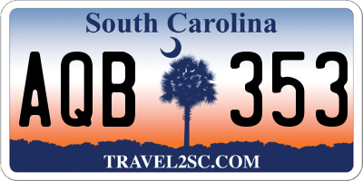 SC license plate AQB353
