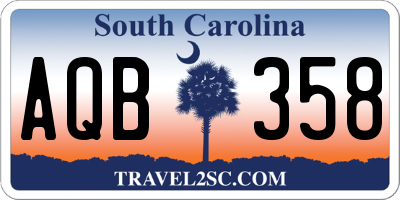SC license plate AQB358