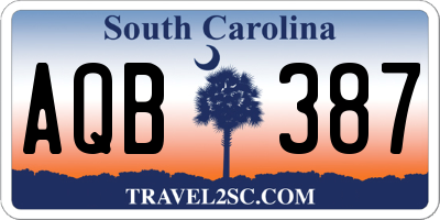 SC license plate AQB387