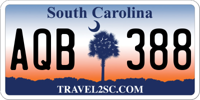 SC license plate AQB388