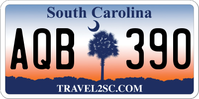 SC license plate AQB390