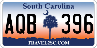 SC license plate AQB396