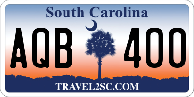 SC license plate AQB400