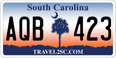 SC license plate AQB423