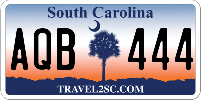 SC license plate AQB444