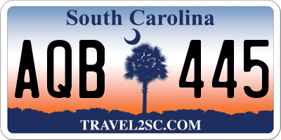 SC license plate AQB445
