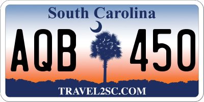 SC license plate AQB450
