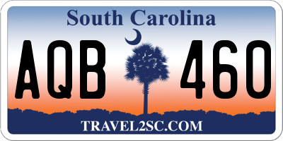 SC license plate AQB460