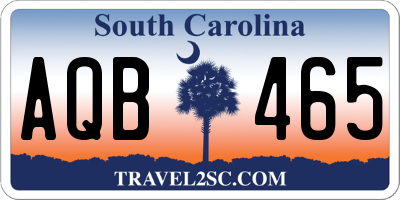 SC license plate AQB465
