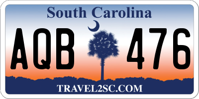 SC license plate AQB476
