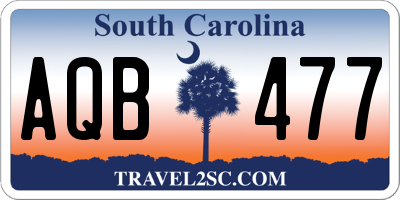 SC license plate AQB477