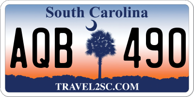 SC license plate AQB490
