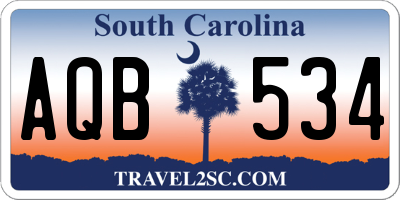 SC license plate AQB534