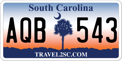 SC license plate AQB543