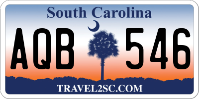 SC license plate AQB546