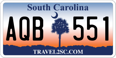 SC license plate AQB551