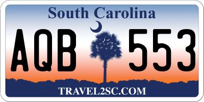 SC license plate AQB553