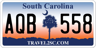 SC license plate AQB558