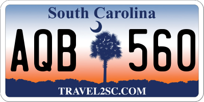 SC license plate AQB560