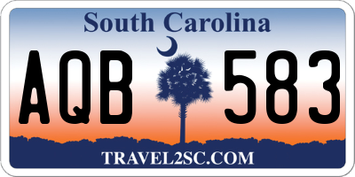 SC license plate AQB583