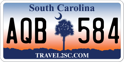 SC license plate AQB584