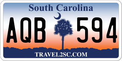 SC license plate AQB594