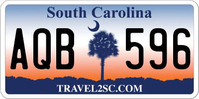 SC license plate AQB596