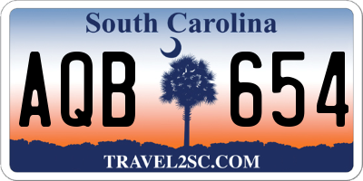SC license plate AQB654