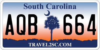 SC license plate AQB664