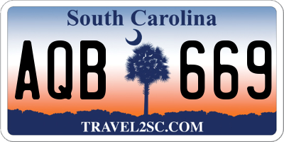 SC license plate AQB669