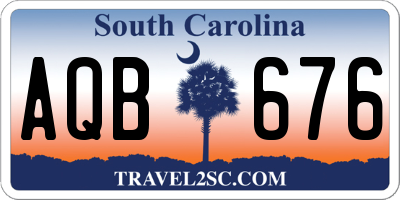 SC license plate AQB676