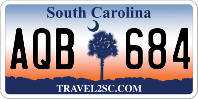 SC license plate AQB684