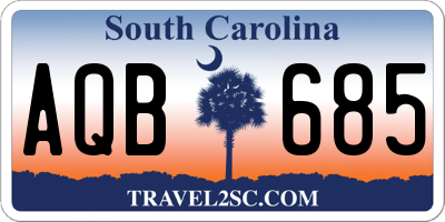 SC license plate AQB685